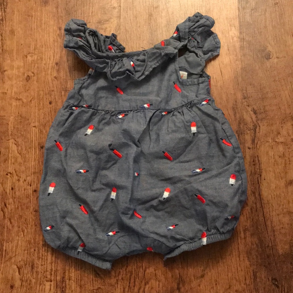 Cat & Jack patriotic romper 6-9 months